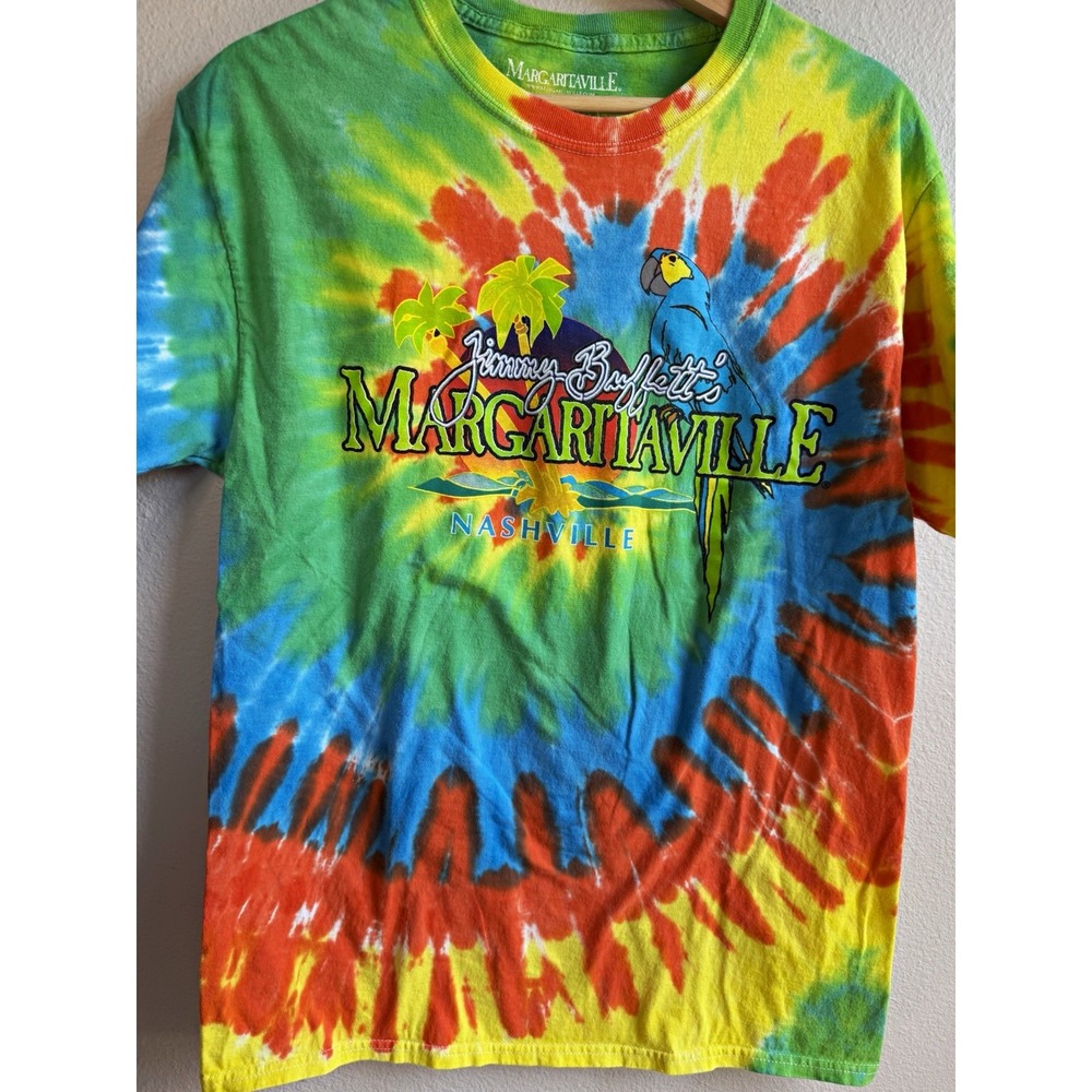 Margaritaville Nashville Tie-Dye Parrot Logo Crew Neck Cotton Jersey Tee Medium